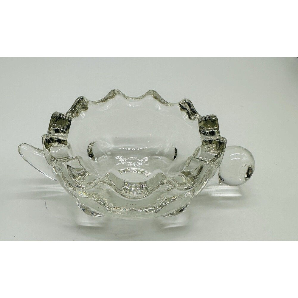 Anchor Hocking Turtle Covered Trinket Box Clear Glass Dish Jewelry Vintage USA - Picture 9 of 16